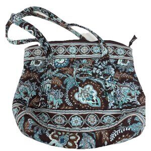 Vera Bradley Java Blue Villager Tote Shoulder Bag Boho Y2K Artsy Preppy Eclectic